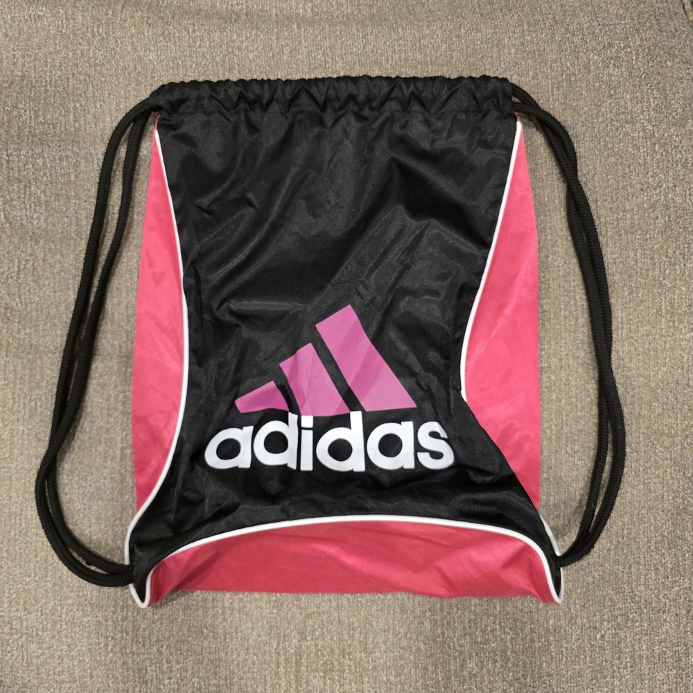 Adidas Black and Pink Soccer/ Drawstring Bag